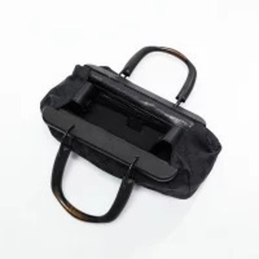 Gucci Canvas Handbag Black Bamboo GG - Picture 13 of 13